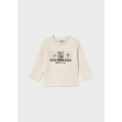 BEIGE T-SHIRT LONG SLEEVE SKATING ALL DAY / 2063-011