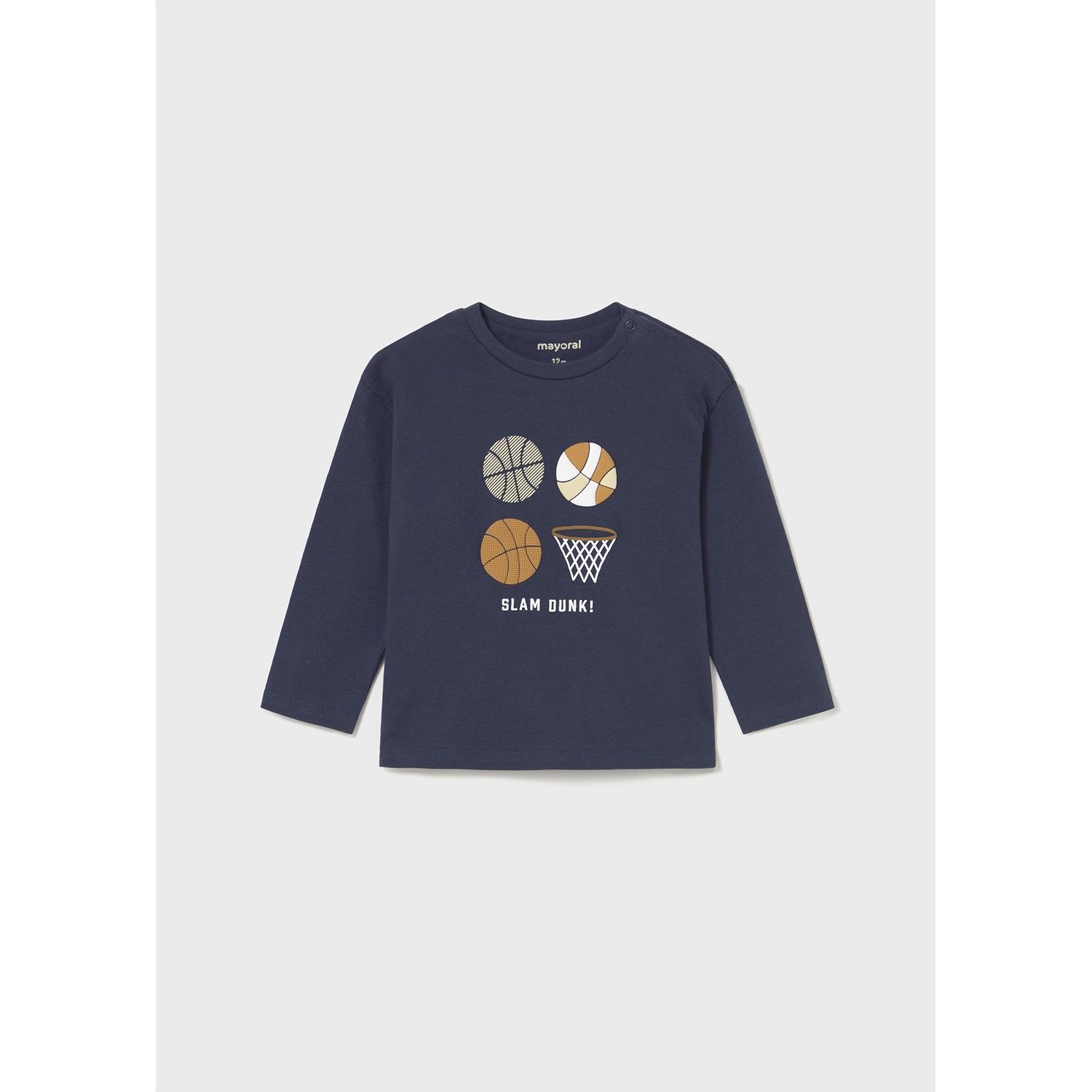NAVY T-SHIRT LONG SLEEVE SLAM DUNK PRINT / 2060-090