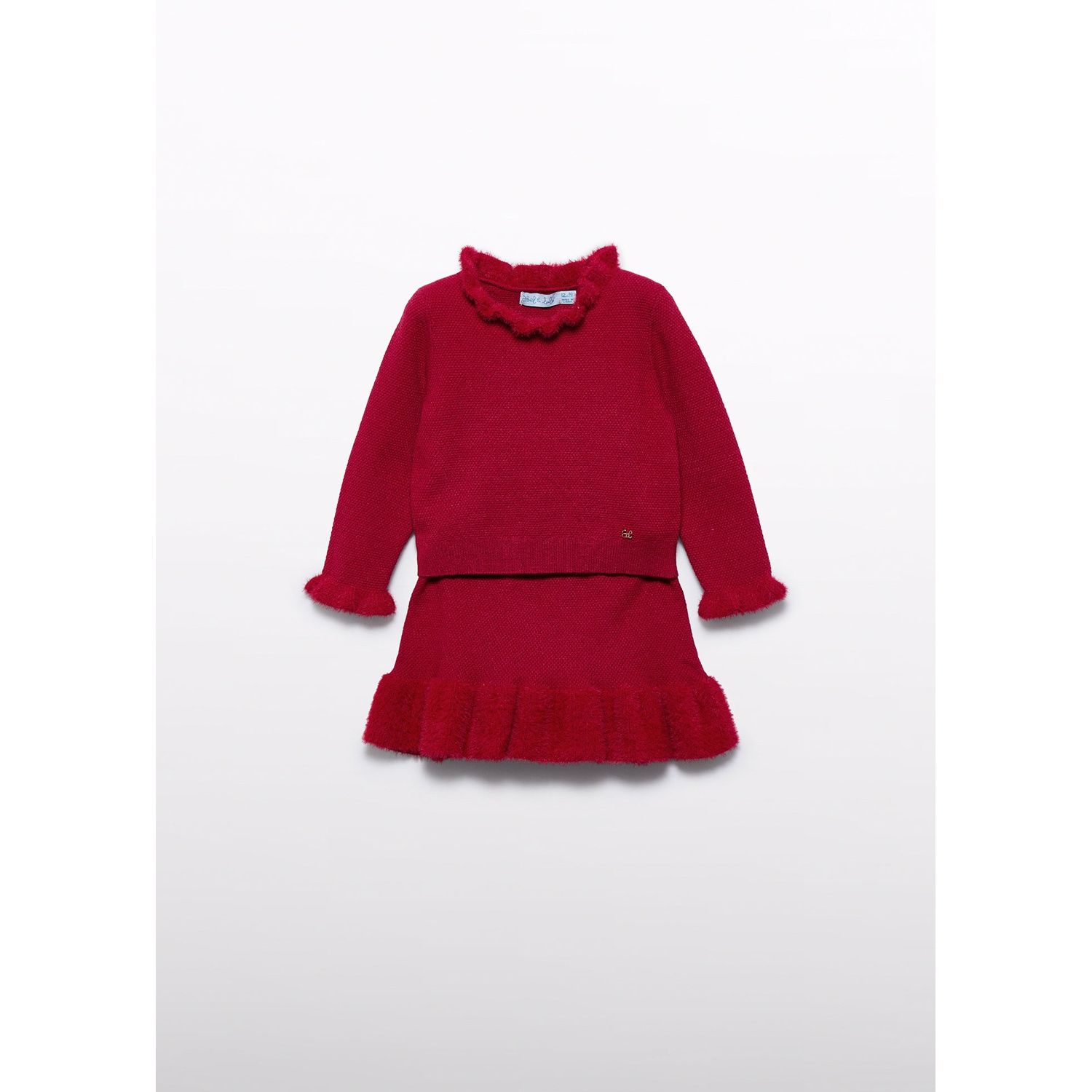 RED TRICOT SKIRT SET / 5513-002