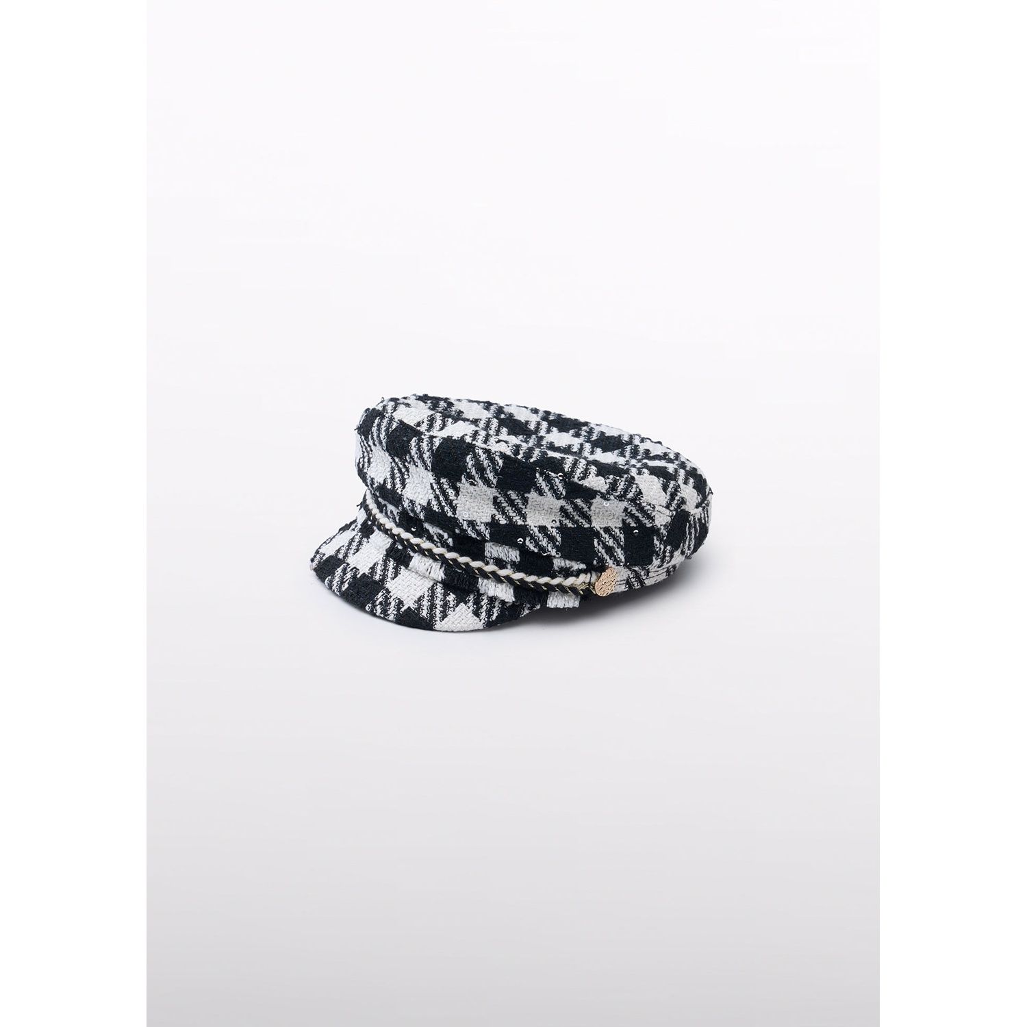 BLACK WHITE TWEED CAP CHECKERED / 5964-051