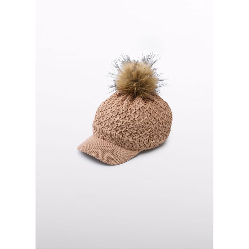 BROWN KNIT CAP POM POM / 5965-007