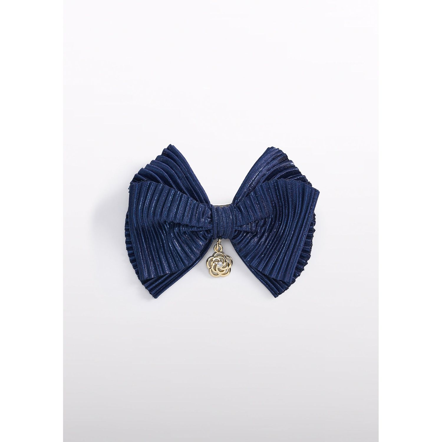 NAVY HAIRCLIP PLEATED KNIT / 5971-077