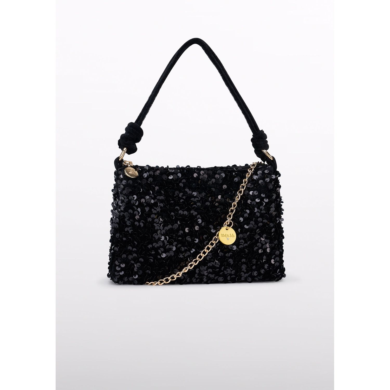 BLACK VELVET SEQUIN BAG / 5979-094