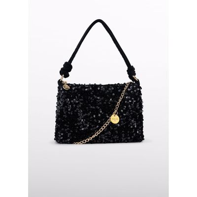BLACK VELVET SEQUIN BAG / 5979-094