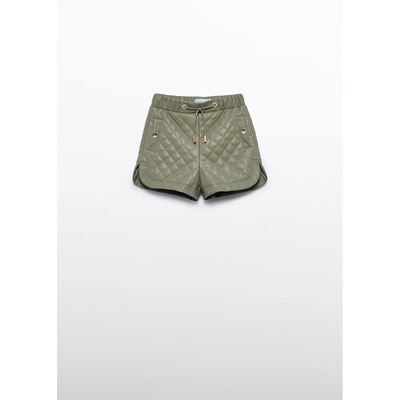 GREEN PLEATHER SHORTS PADDED / 5720-006