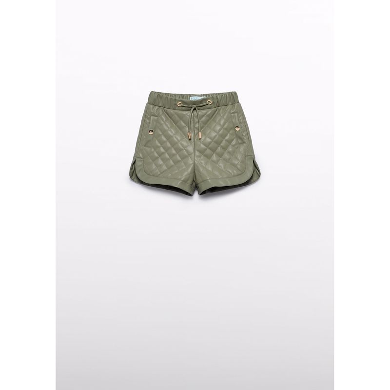GREEN PLEATHER SHORTS PADDED / 5720-006