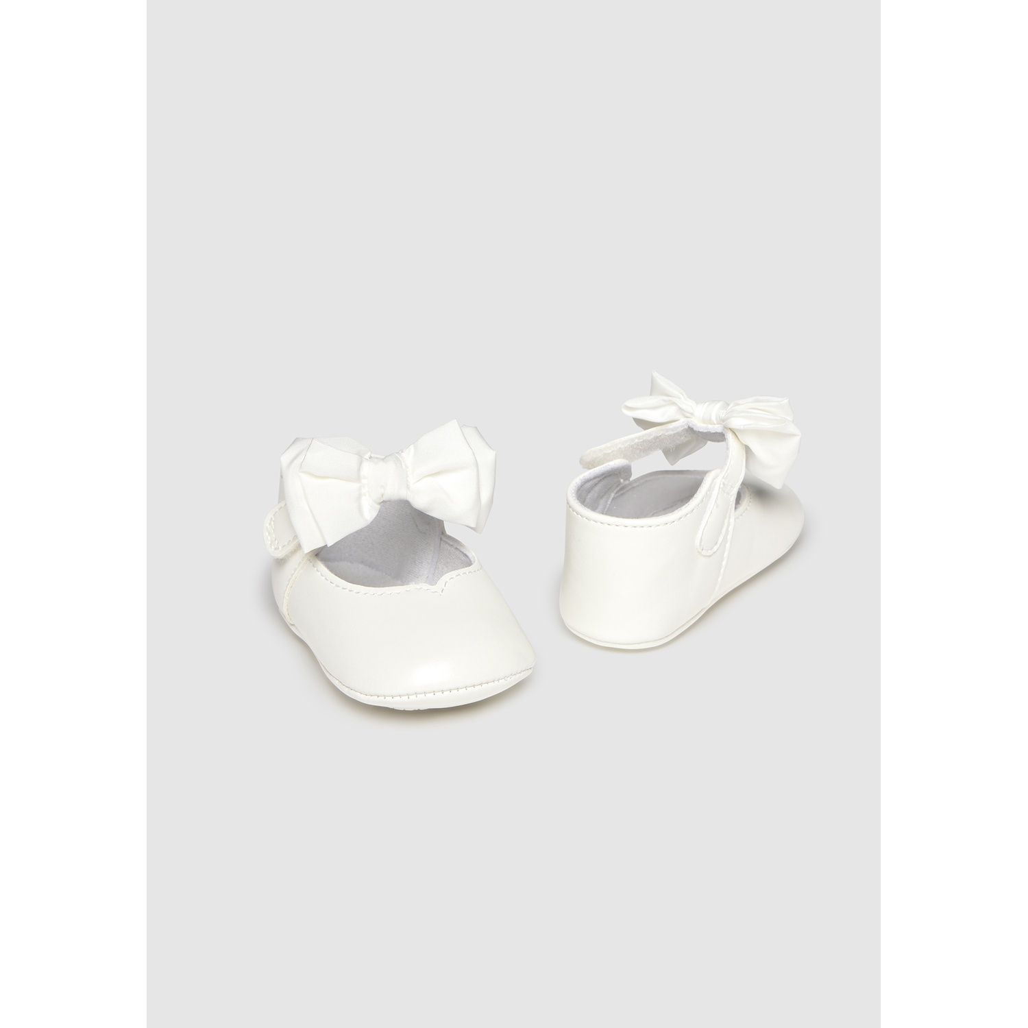 IVORY MARYJANE SHOE FABRIC BOW / 9961-088