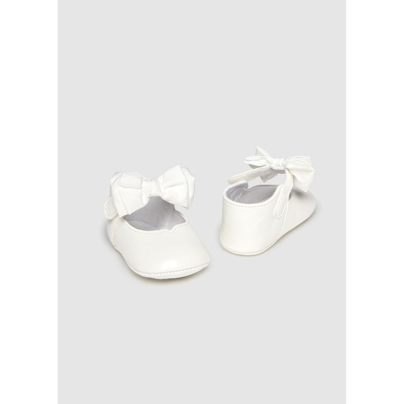 IVORY MARYJANE SHOE FABRIC BOW / 9961-088