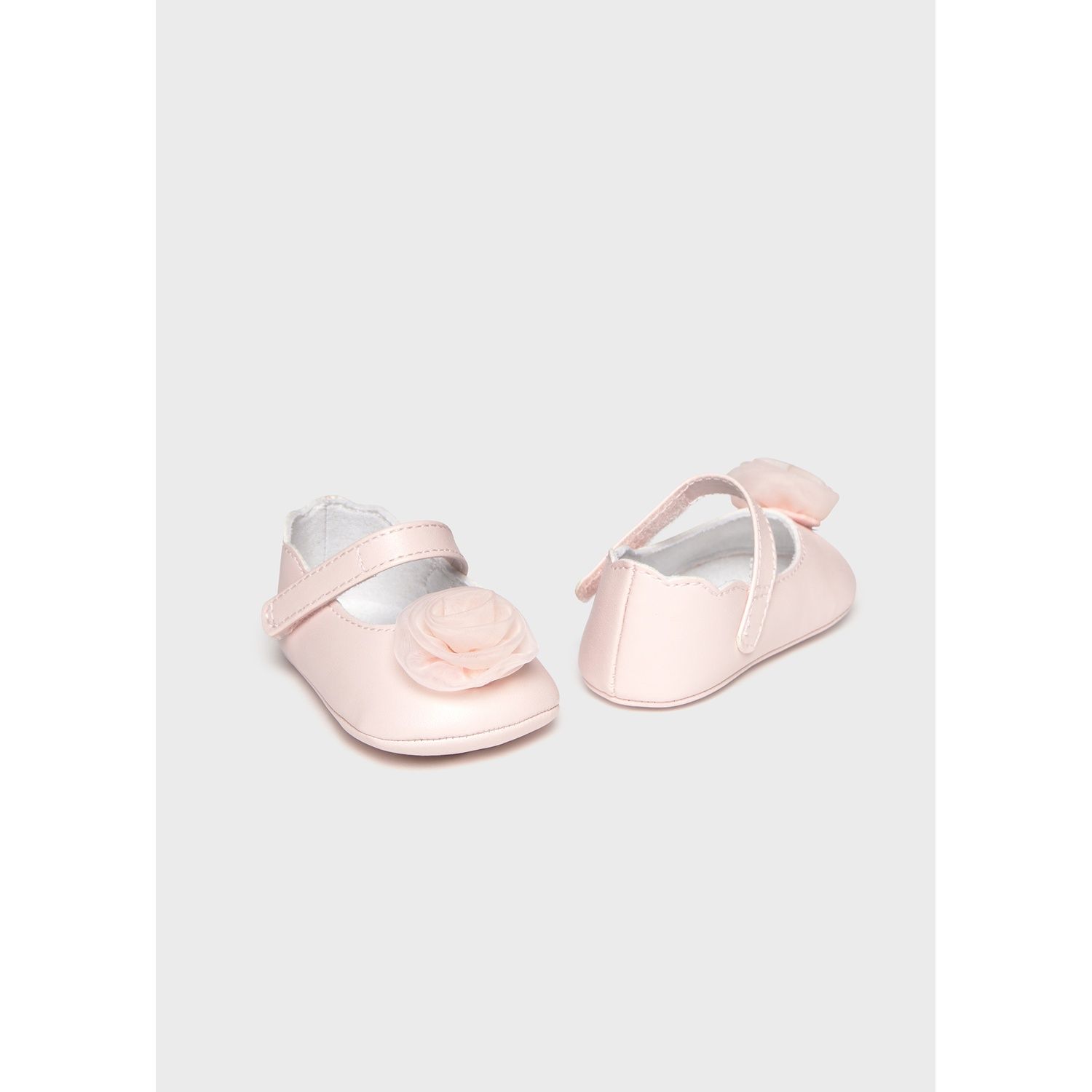 PINK MARYJANE SHOE TULLE ROSE APPLIQUE / 9960-082