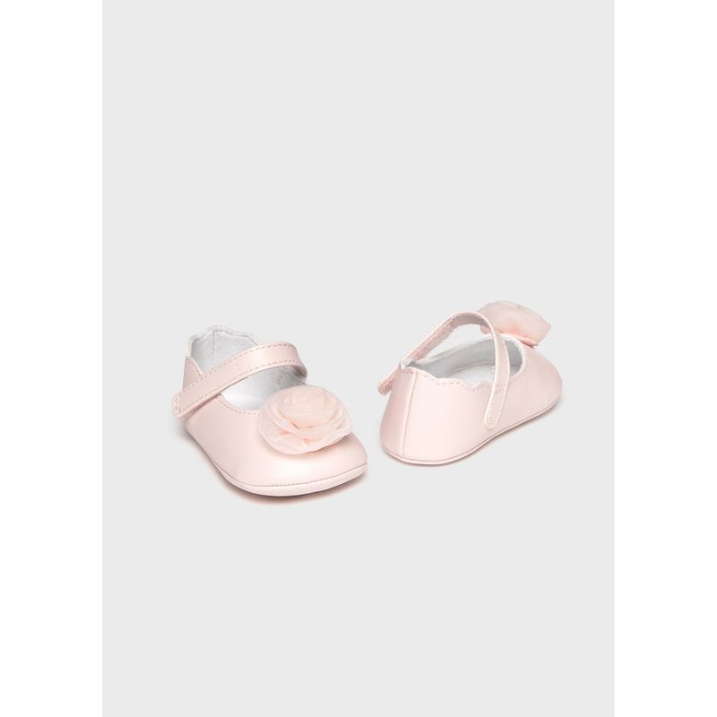 PINK MARYJANE SHOE TULLE ROSE APPLIQUE / 9960-082