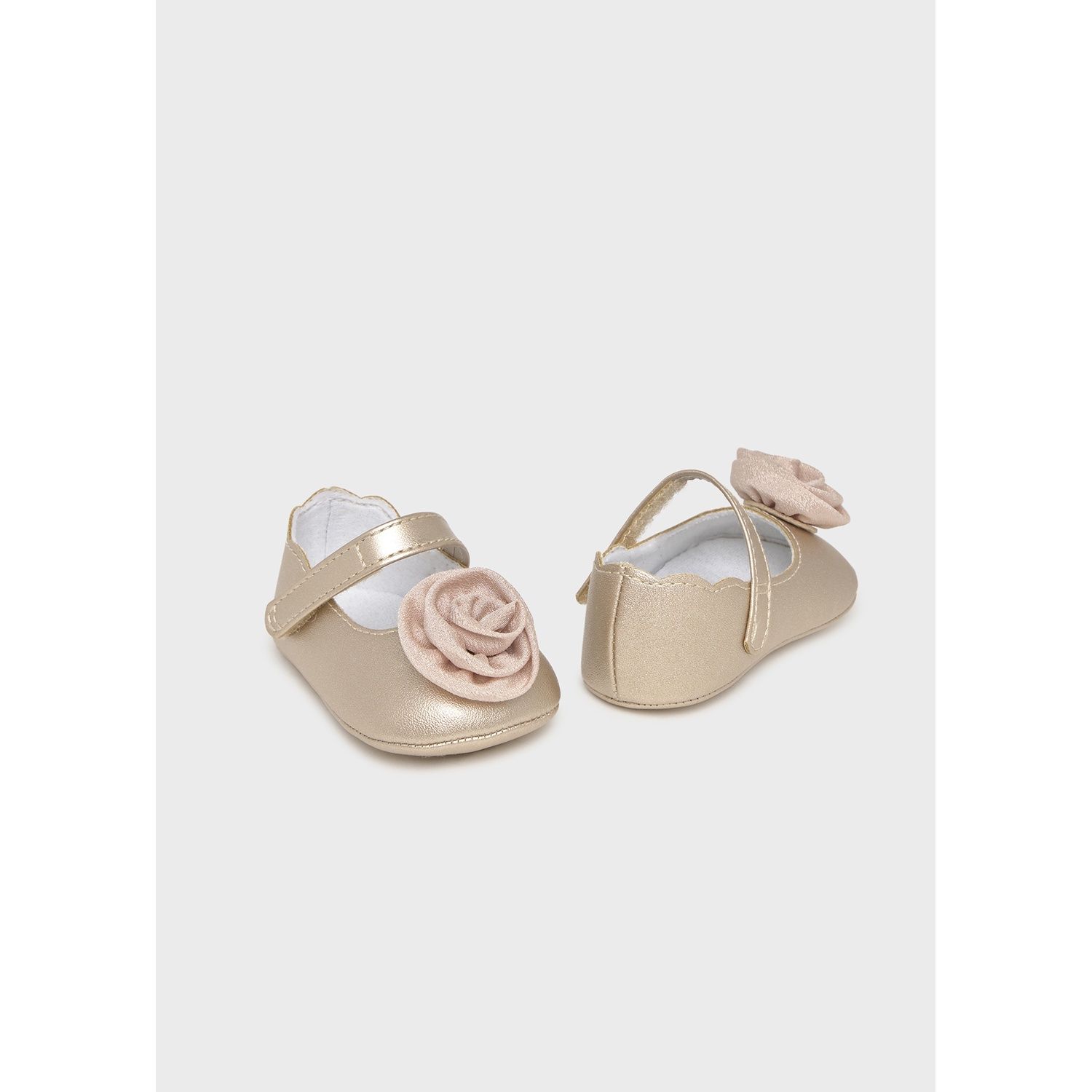CHAMPAGNE MARYJANE SHOE TULLE ROSE APPLIQUE / 9960-083