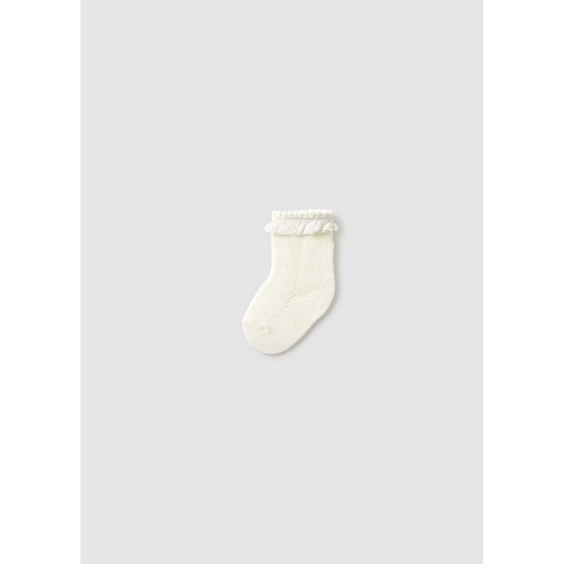 CREAM SOCKS RUFFLE / 9923-058