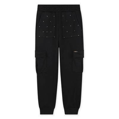 BLACK CARGO SWEATPANTS / R30446-09B