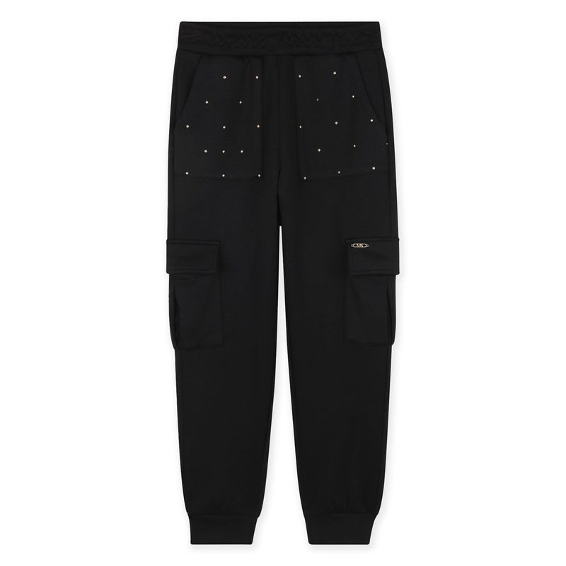 BLACK CARGO SWEATPANTS / R30446-09B