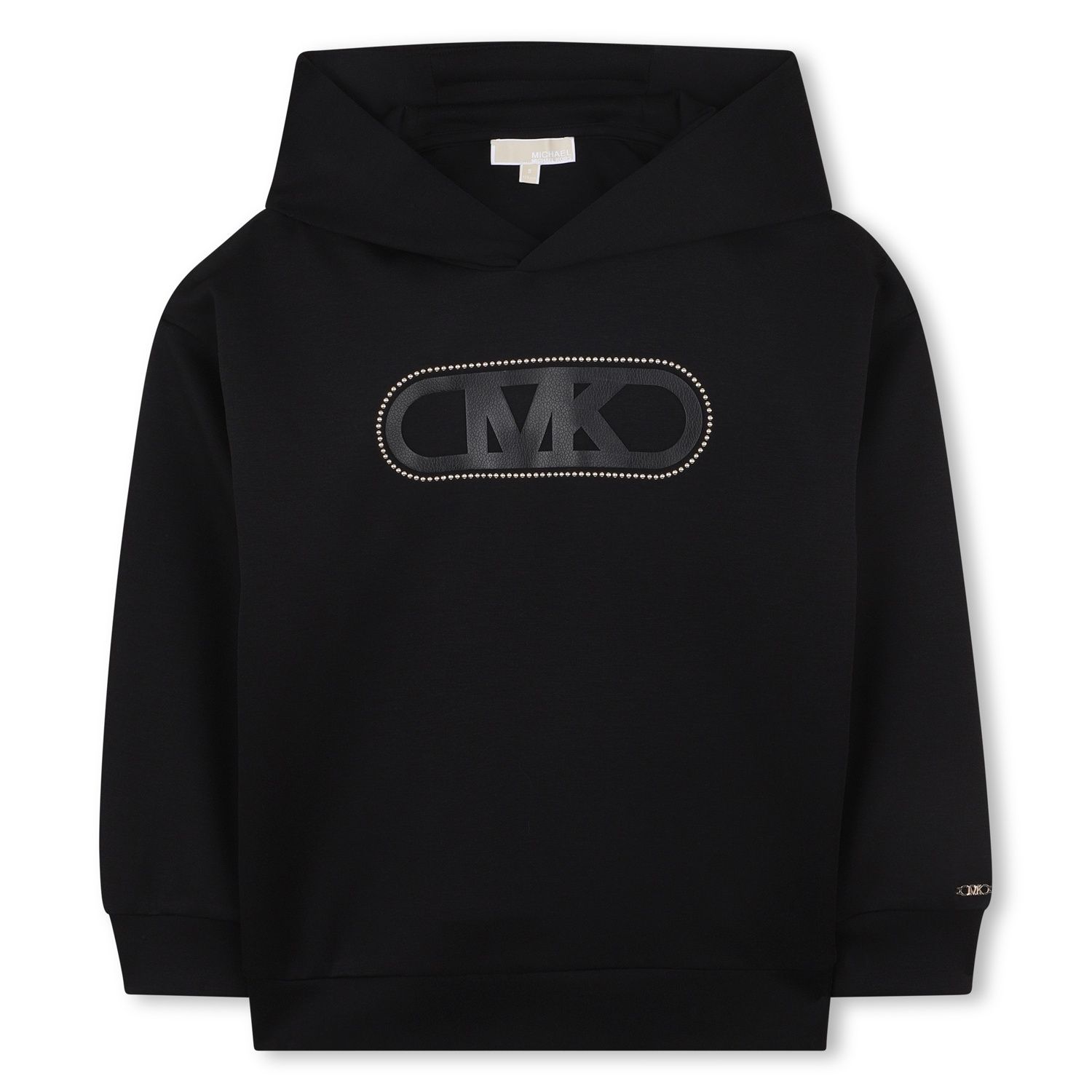 BLACK HOODIE GOLD STUDS MK LOGO / R30473-09B