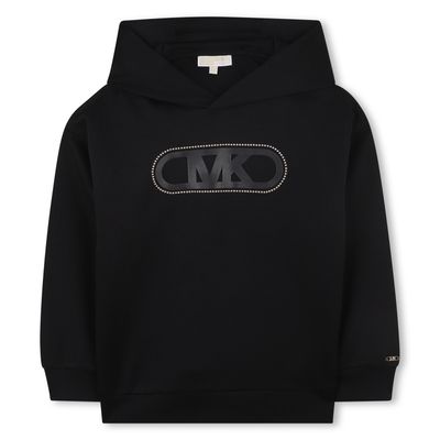 BLACK HOODIE GOLD STUDS MK LOGO / R30473-09B