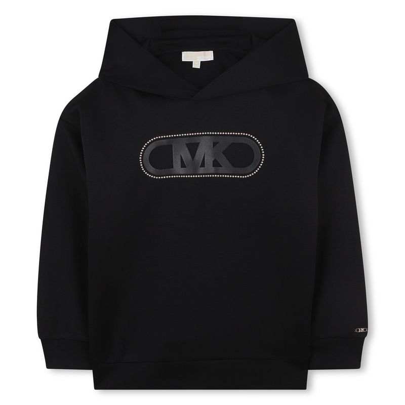 BLACK HOODIE GOLD STUDS MK LOGO / R30473-09B