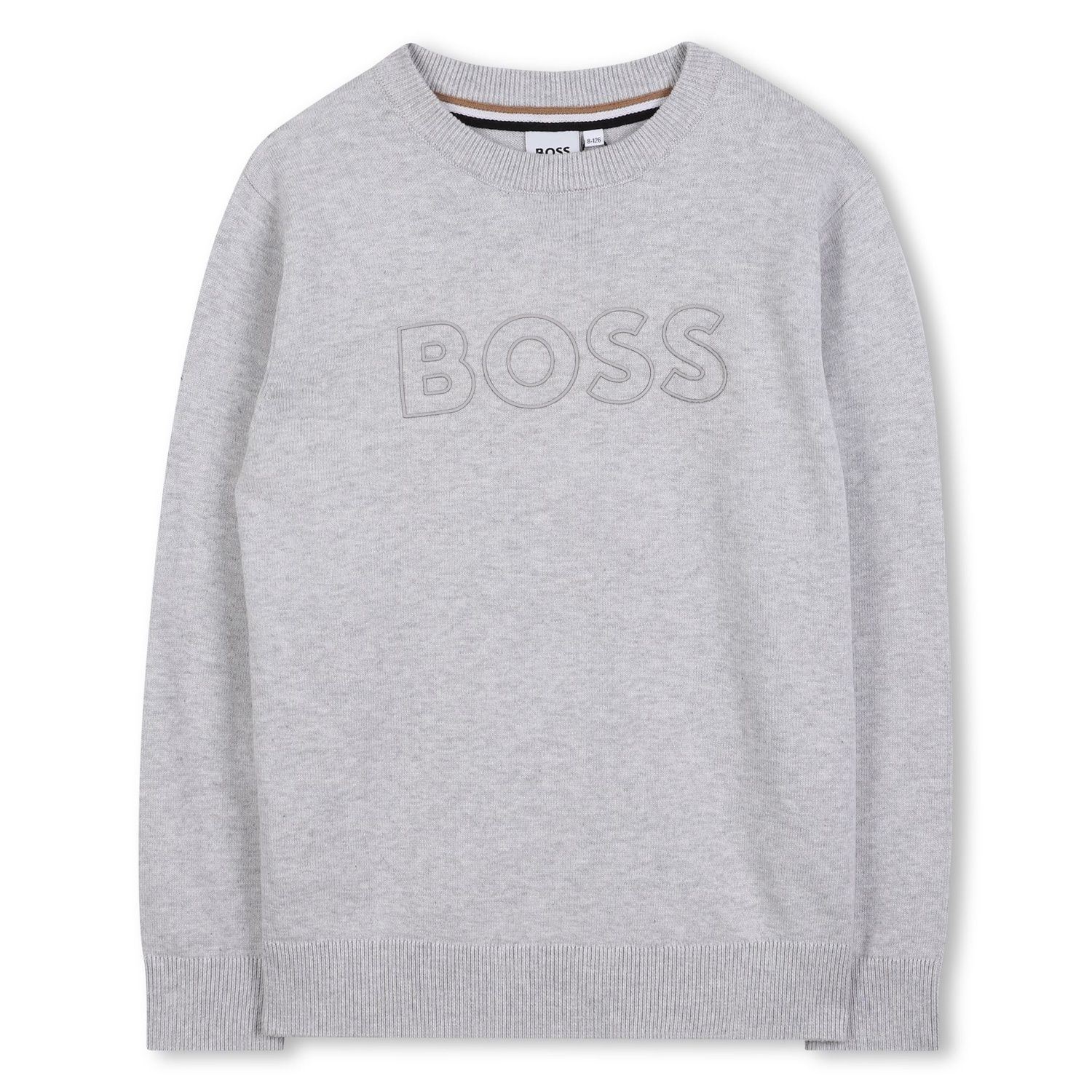 LIGHT GREY SWEATER EMBOSSED LOGO / J52338-A32