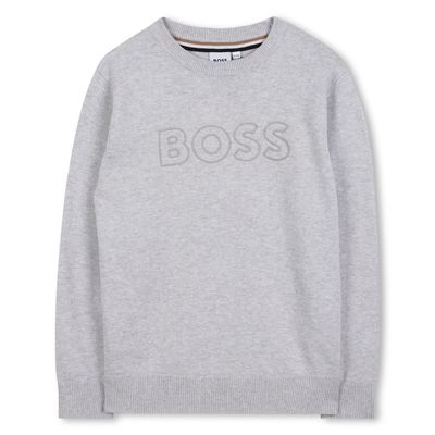 LIGHT GREY SWEATER EMBOSSED LOGO / J52338-A32