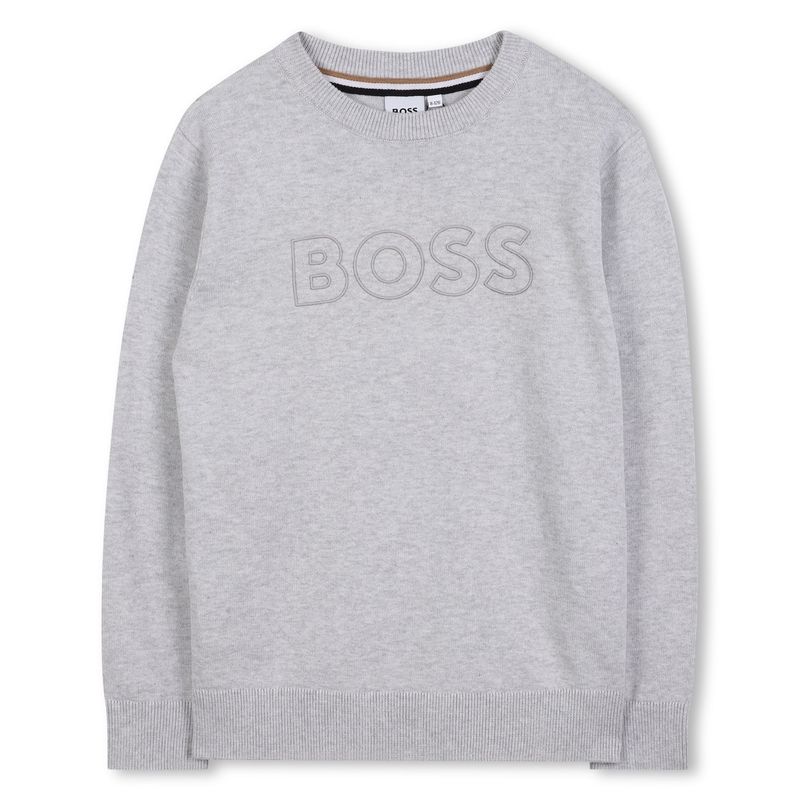LIGHT GREY SWEATER EMBOSSED LOGO / J52338-A32