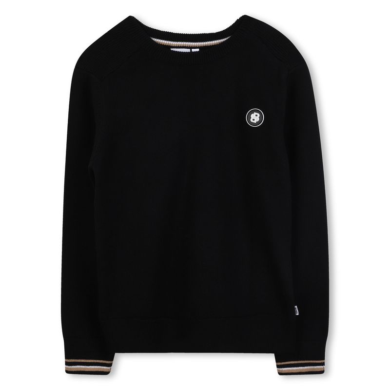 BLACK WOOL SWEATER / J52343-09B