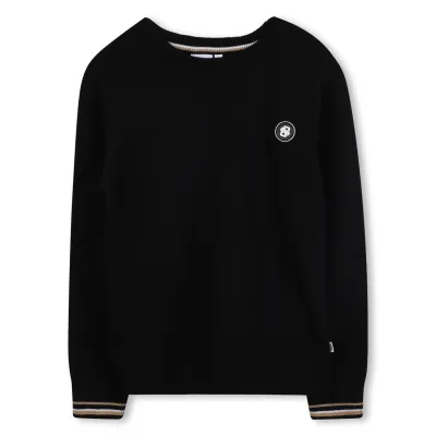 BLACK WOOL SWEATER / J52343-09B