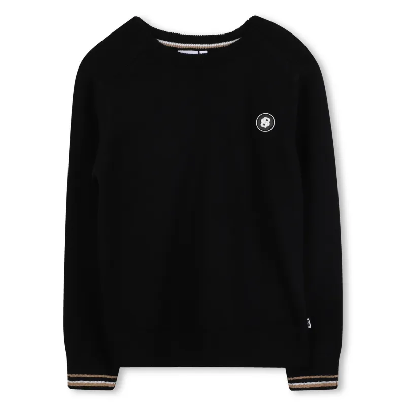 BLACK WOOL SWEATER / J52343-09B