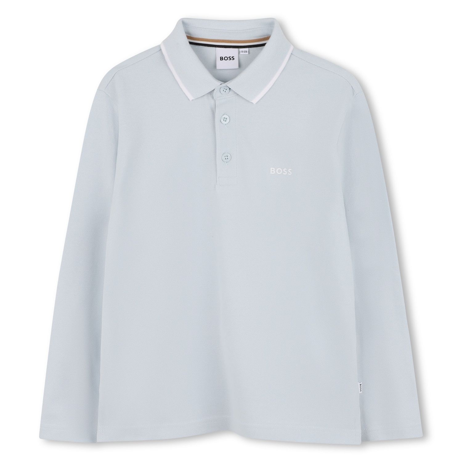 PALE BLUE LONG SLEEVE POLO SHIRT / J52330-791