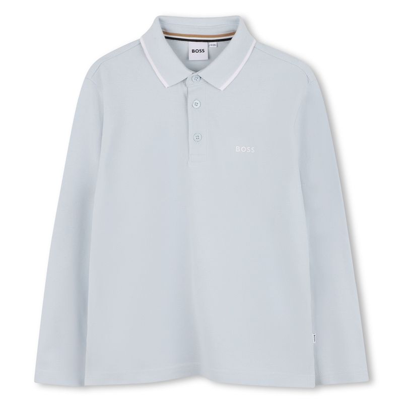PALE BLUE LONG SLEEVE POLO SHIRT / J52330-791