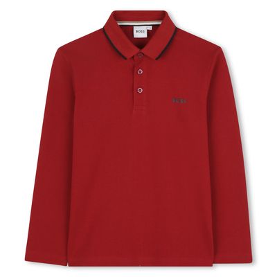 DARK RED LONG SLEEVE POLO SHIRT / J52330-96D