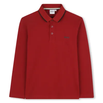 DARK RED LONG SLEEVE POLO SHIRT / J52330-96D