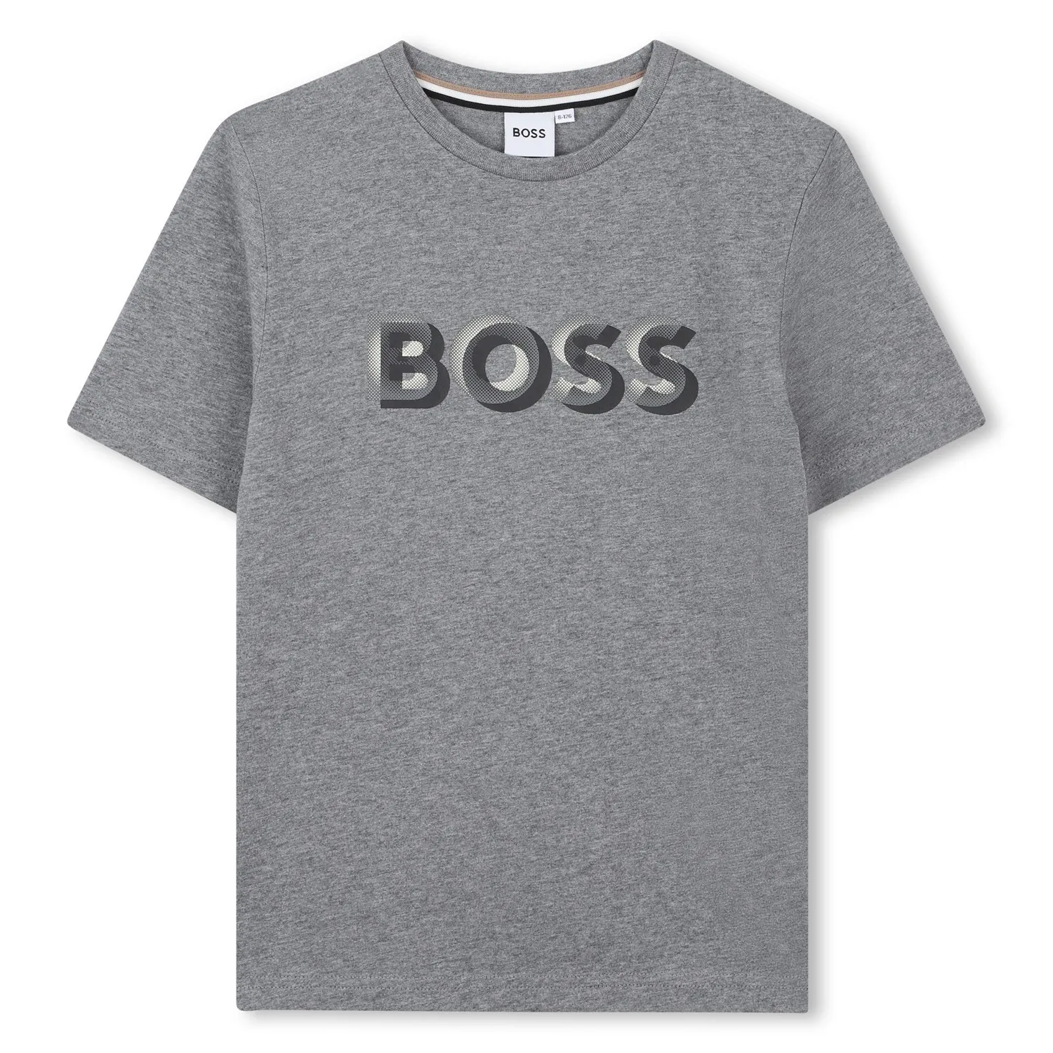 GREY T-SHIRT BLACK BOSS LOGO / J52360-A46