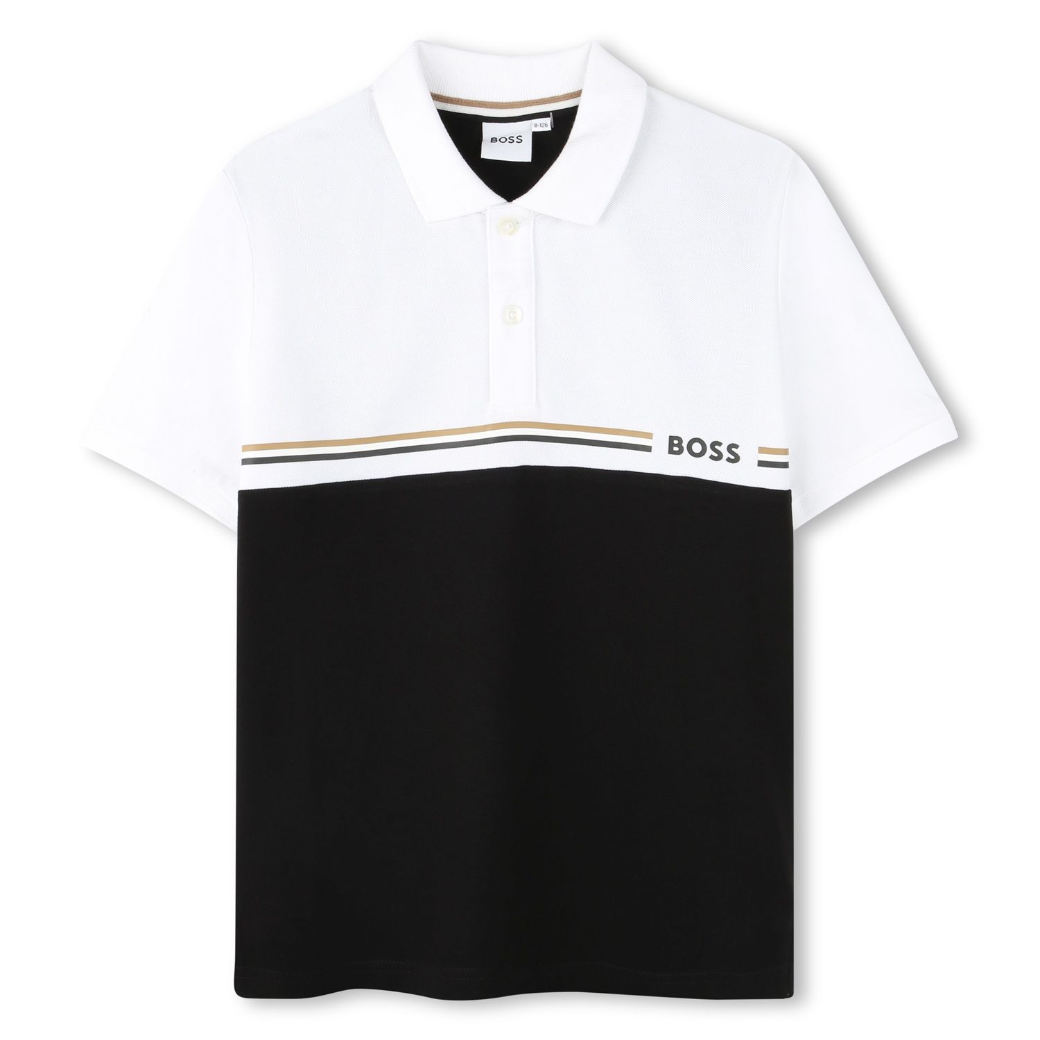 WHITE & BLACK SHORT SLEEVE POLO SHIRT / J52339-09B