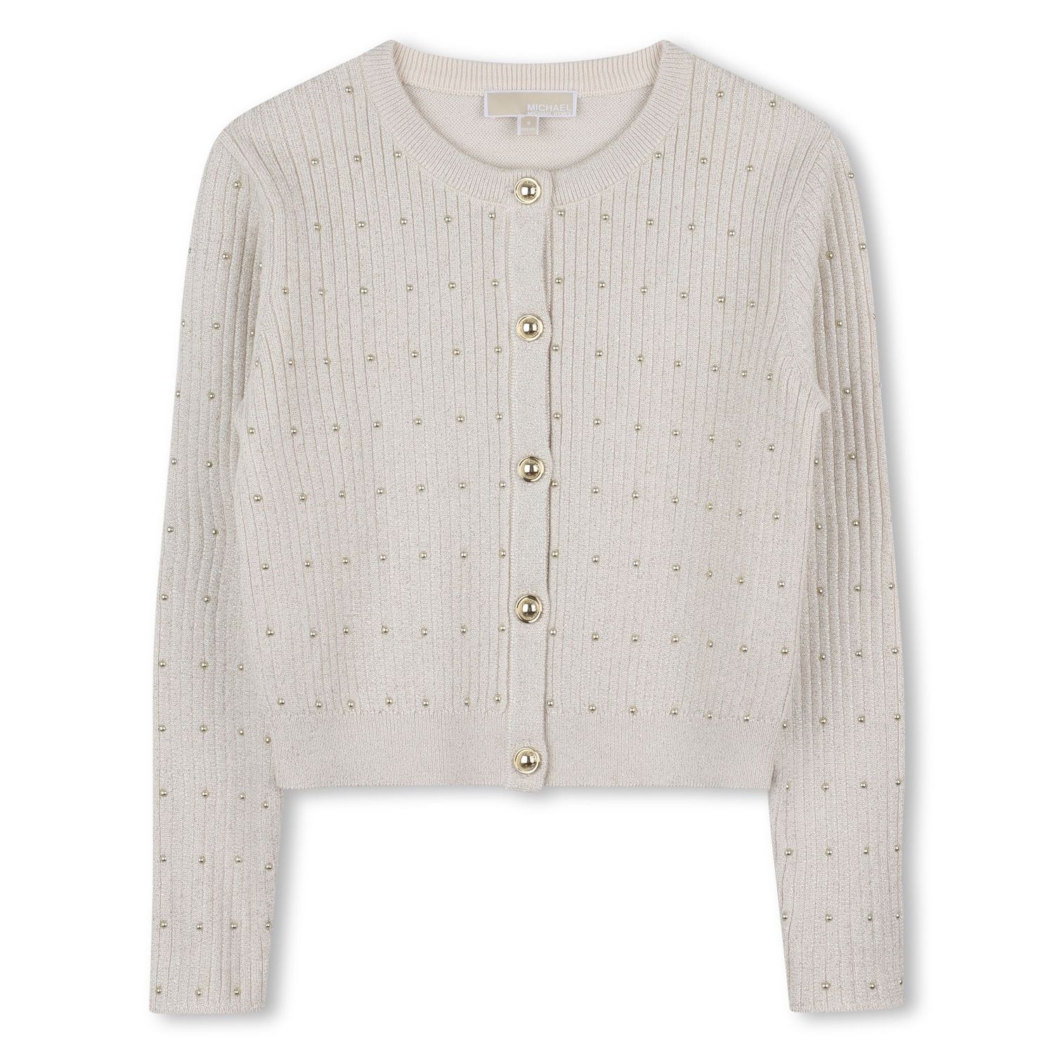 GOLD KNIT CARDIGAN STUDDED / R30466-Z99