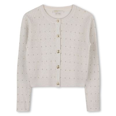 GOLD KNIT CARDIGAN STUDDED / R30466-Z99
