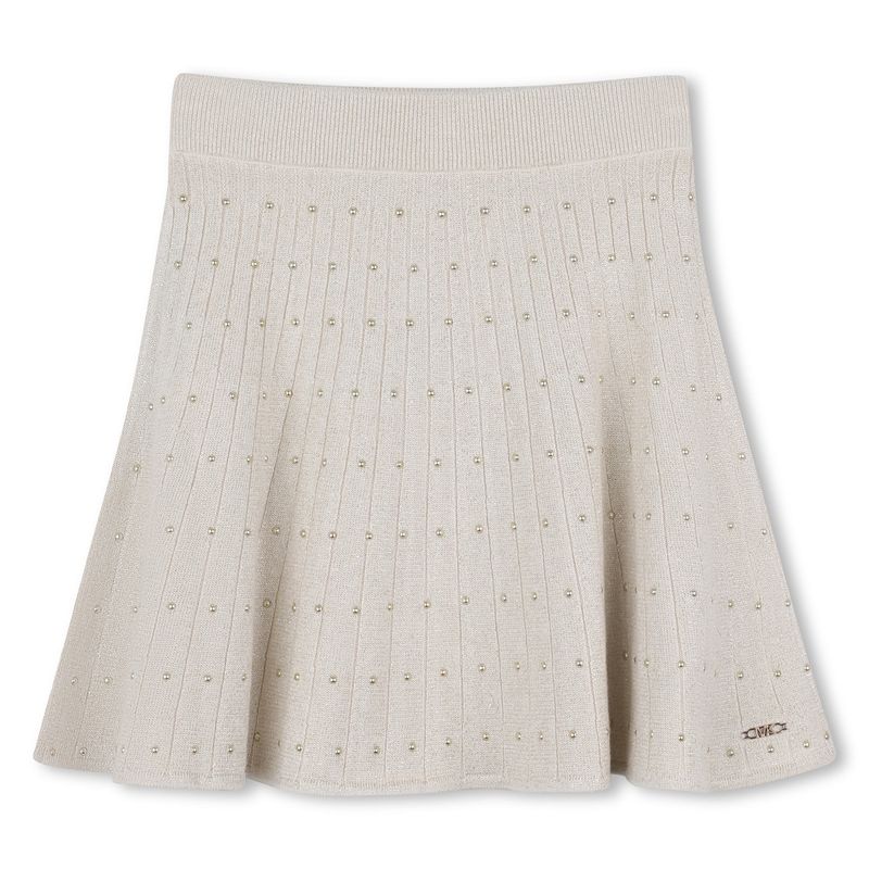 GOLD KNIT SKIRT STUDDED / R30439-Z99