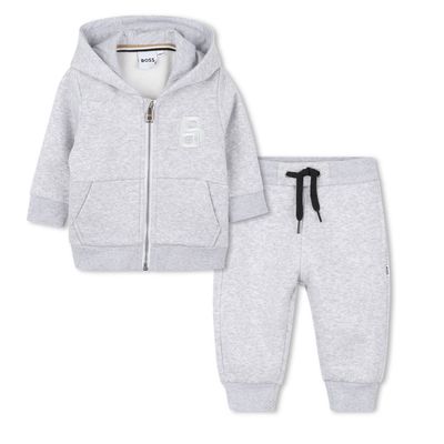2PC LIGHT GREY TRACKSUIT SET ZIP CLOSURE / J52479-A32