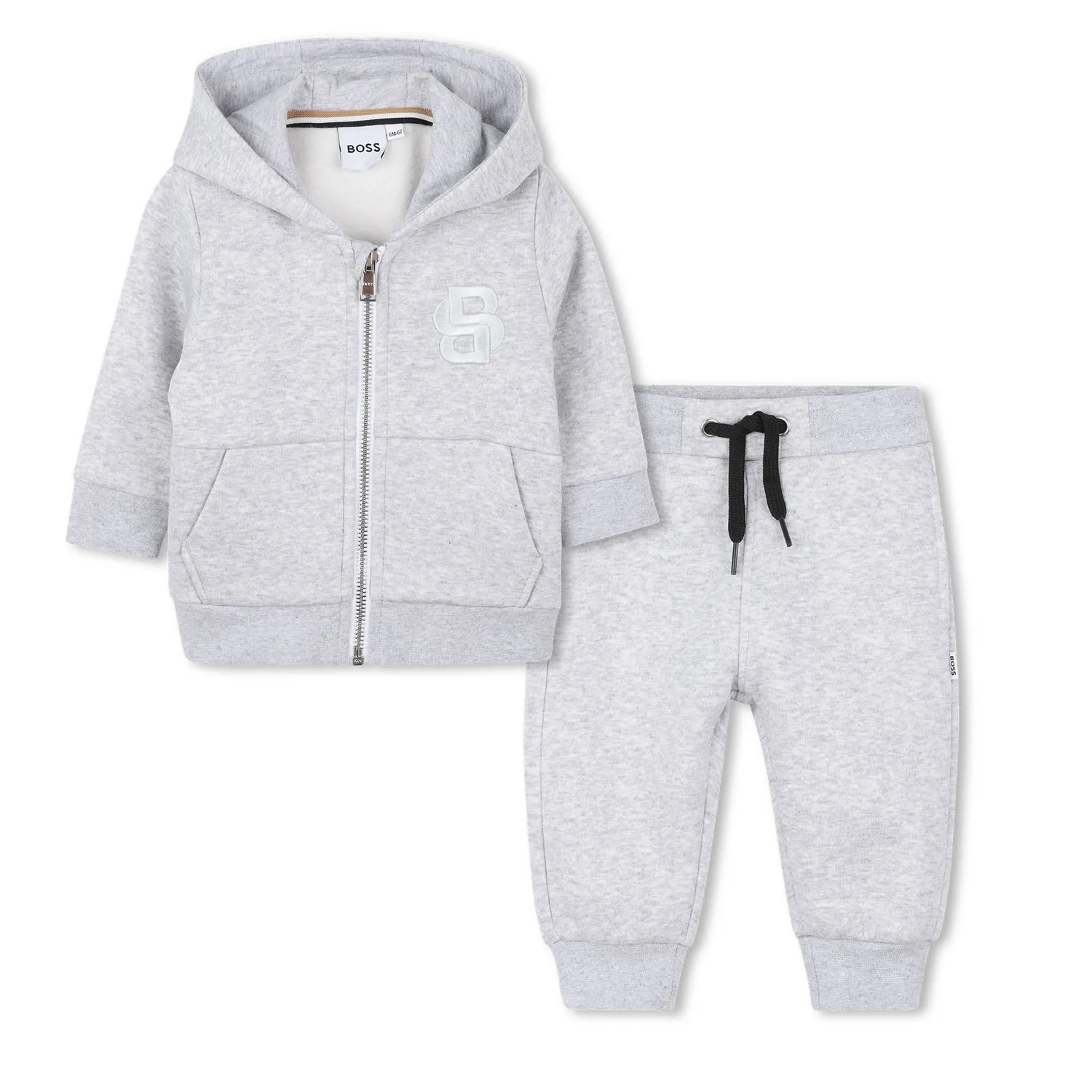 2PC LIGHT GREY TRACKSUIT SET ZIP CLOSURE / J52479-A32