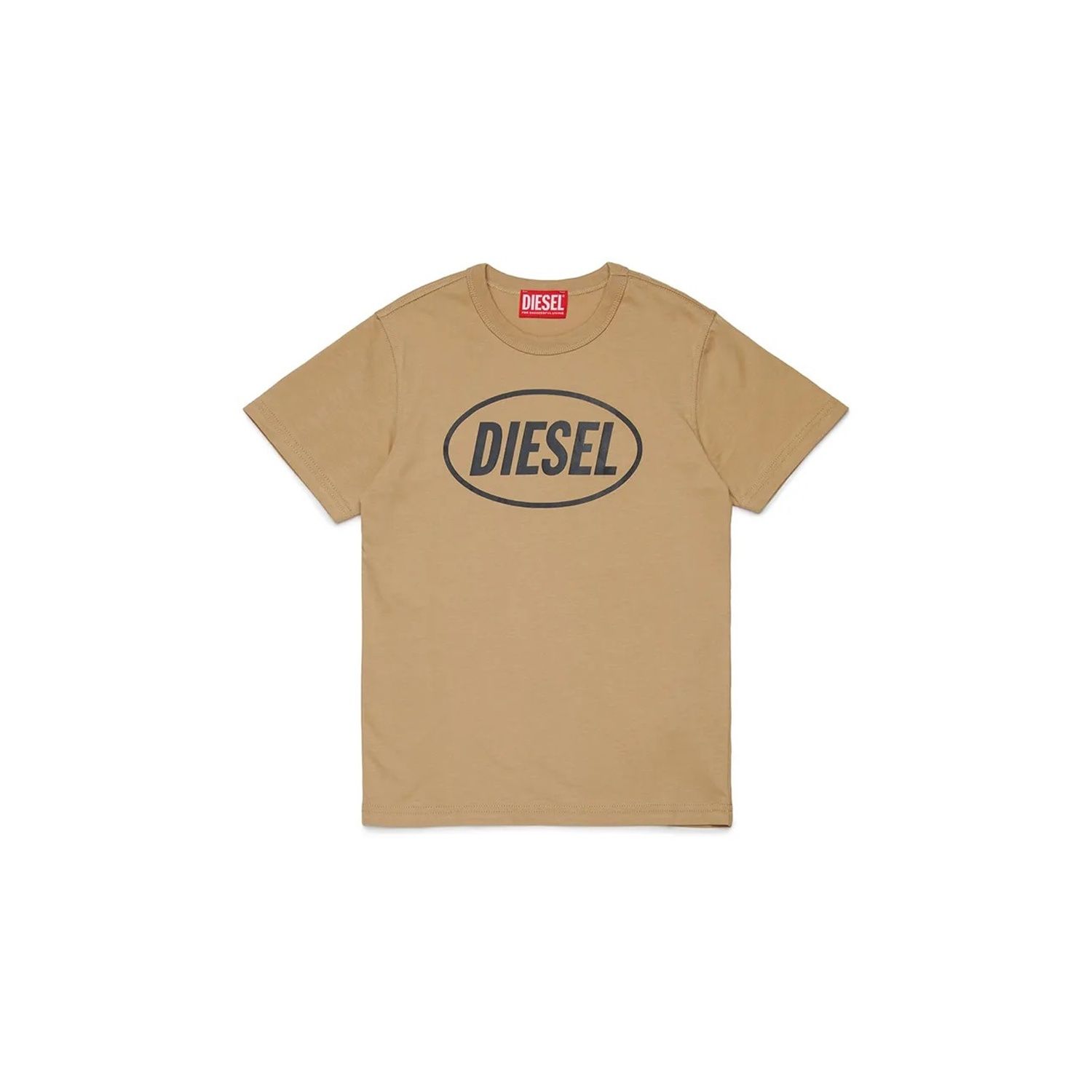 BROWN T-SHIRT BLACK DIESEL VINYL LOGO / J02464-K726