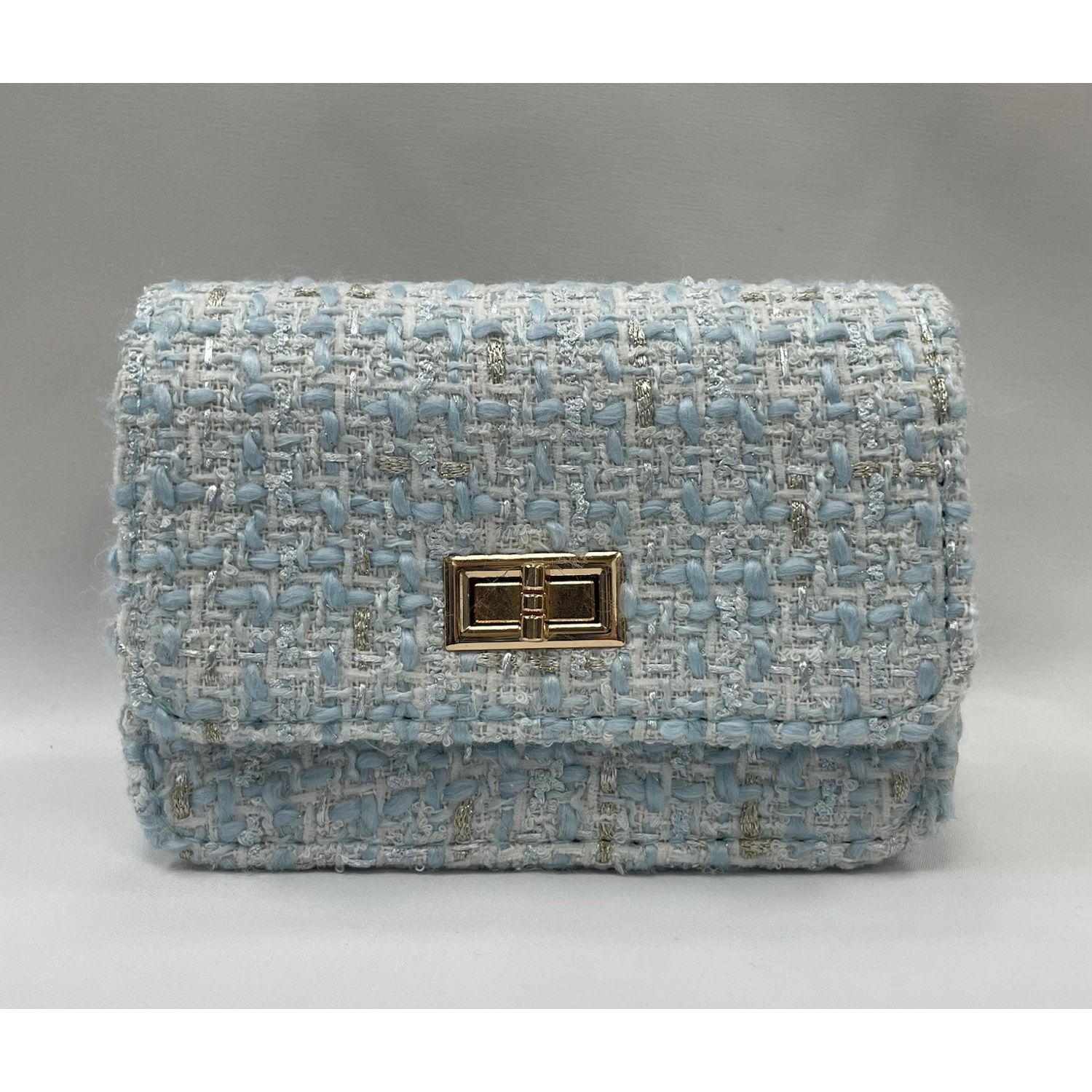 SKY BLUE SEQUIN TWEED PURSE / 28958