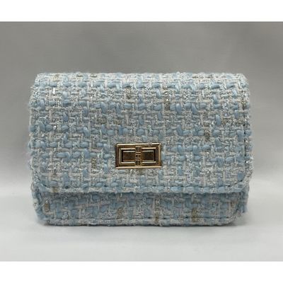 SKY BLUE SEQUIN TWEED PURSE / 28958