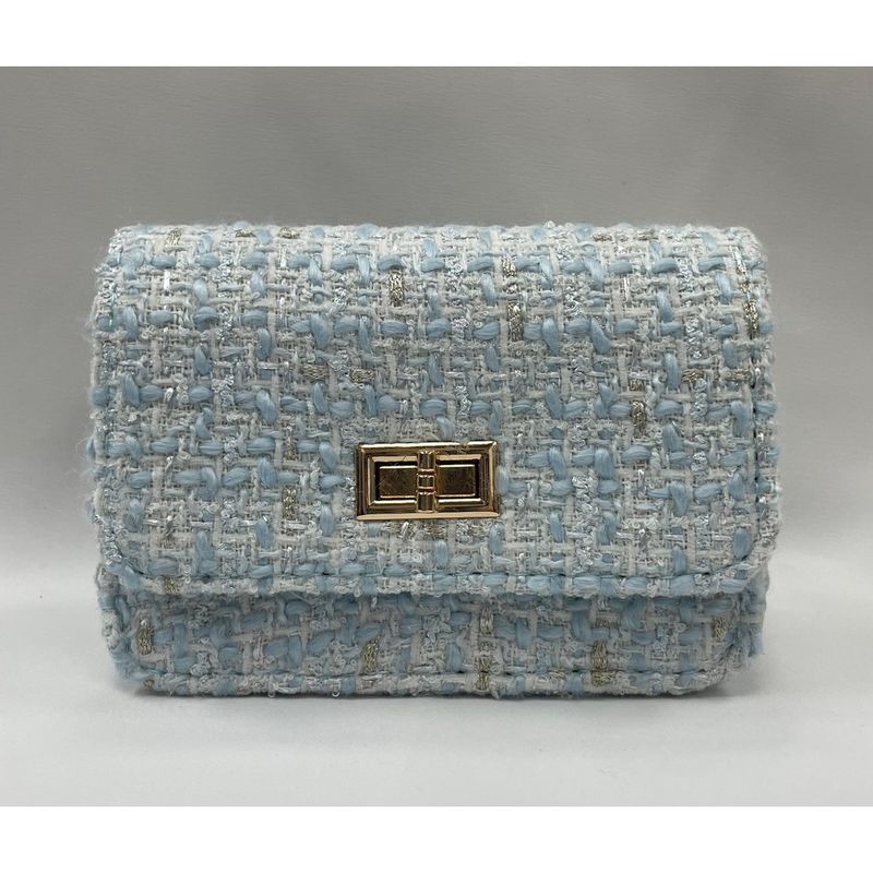 SKY BLUE SEQUIN TWEED PURSE / 28958