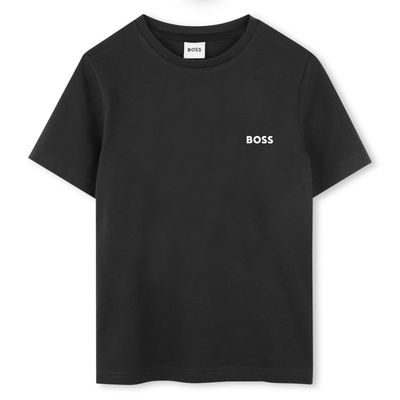 BLACK TSHIRT SHORT SLEEVE WHITE LOGO / J52680-M41