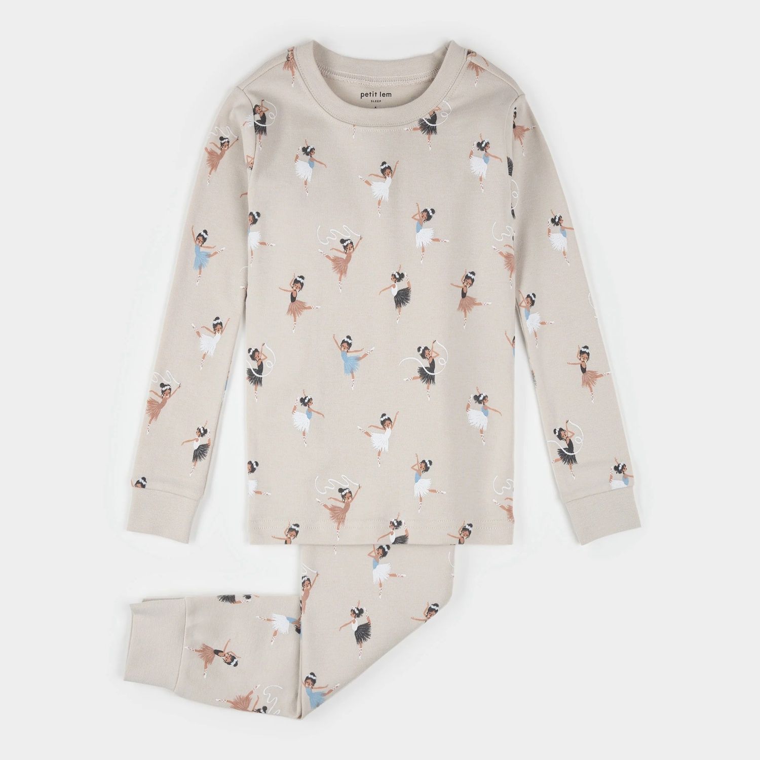 BEIGE 2PC PYJAMA BALLERINA PRINT / 25FRS15Q01/K