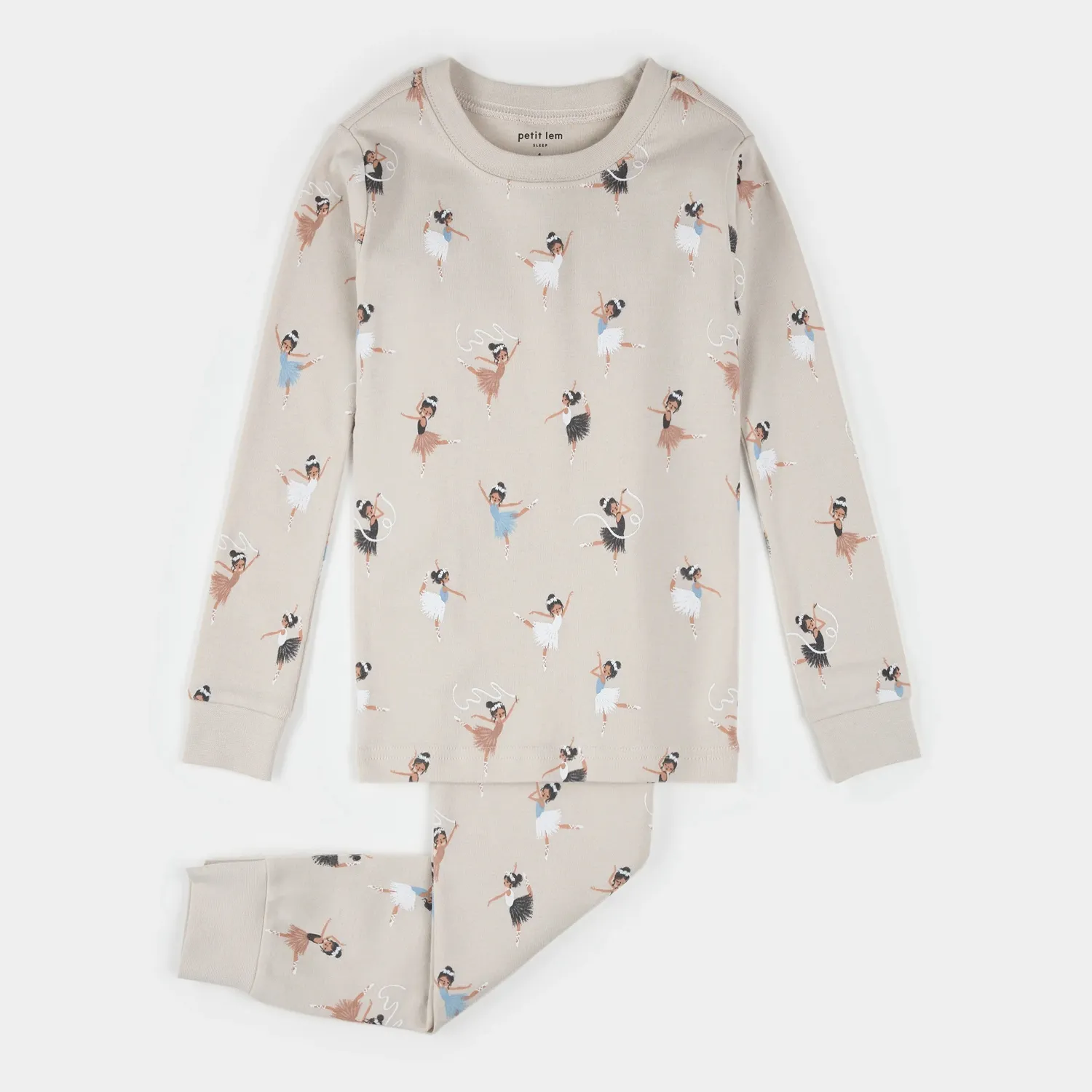 BEIGE 2PC PYJAMA BALLERINA PRINT / 25FRS15Q01/K