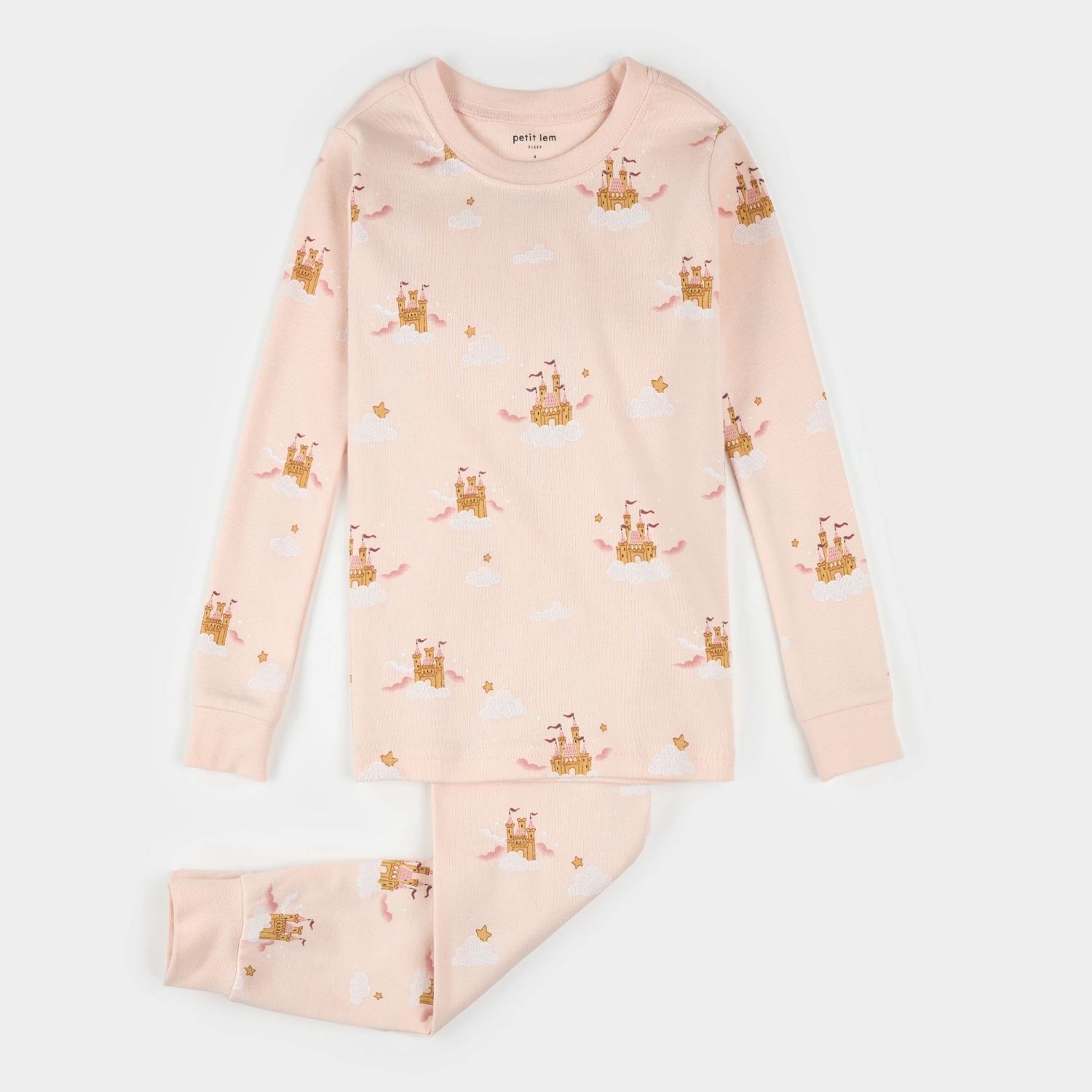 LIGHT PINK 2PC PYJAMA CASTLE & CLOUD PRINT / 25FRS15Q02/K