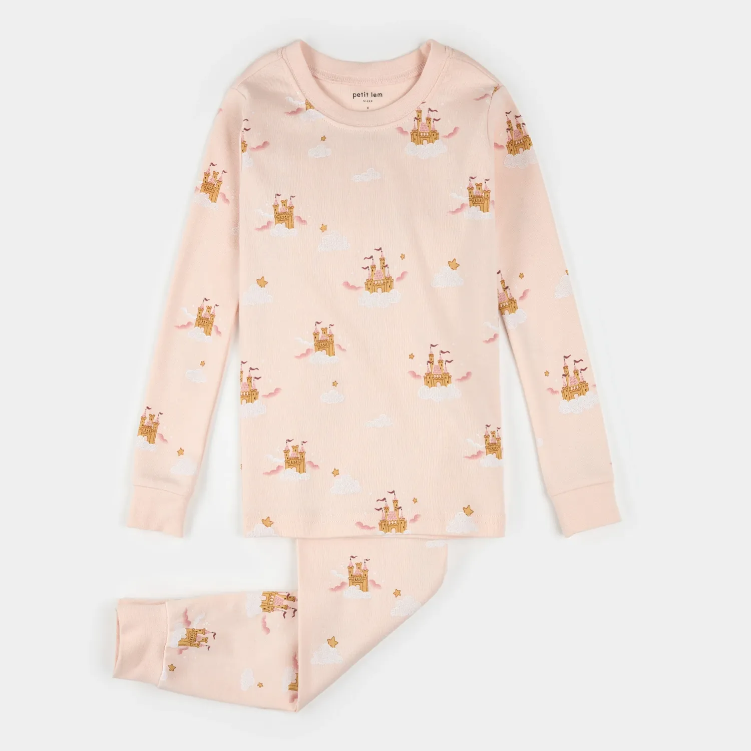 LIGHT PINK 2PC PYJAMA CASTLE & CLOUD PRINT / 25FRS15Q02/K