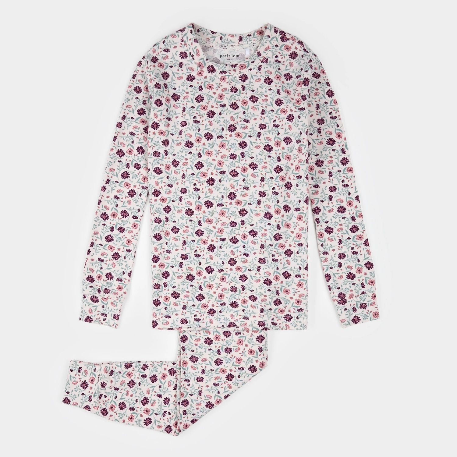 BEIGE 2PC PYJAMA FLOWER PRINT / 25FRS24Q01/K