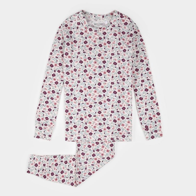 BEIGE 2PC PYJAMA FLOWER PRINT / 25FRS24Q01/K