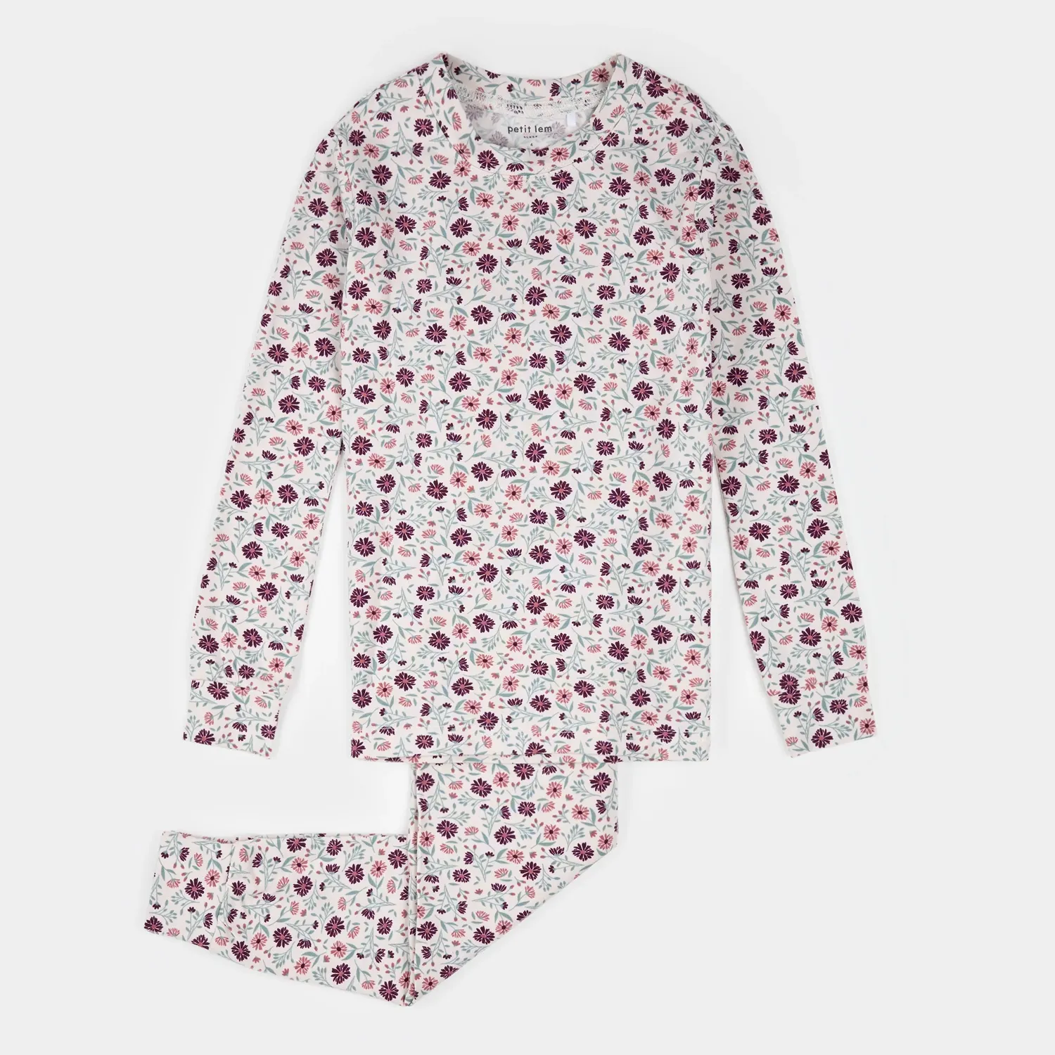 BEIGE 2PC PYJAMA FLOWER PRINT / 25FRS24Q01/K